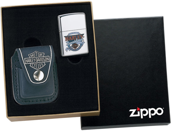 Zippo Harley Davidson Leather Pouch / Gift Box ONLY - NO LIGHTER HDP6