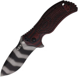 Zero Tolerance Pocket Knife A/O Linerlock Black Cherry Tiger Stripe Blade 350TSC