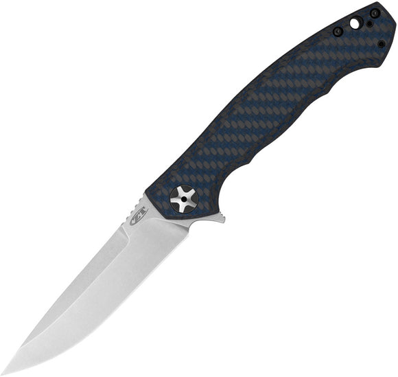 Zero Tolerance Large Sinkevich Blue Carbon Fiber Folding Pocket Knife 0452BLUCF