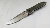 Zero Tolerance Titanium CPM-20CV Green Carbon Fiber Onlay Folding Knife 0640