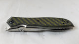 Zero Tolerance Titanium CPM-20CV Green Carbon Fiber Onlay Folding Knife 0640