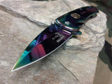 Elk Ridge Spring Assisted Folding Pocket Rainbow Knife - A005RB