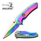 Elk Ridge Spring Assisted Folding Pocket Rainbow Knife - A005RB