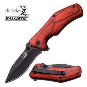 Elk Ridge Spring Assisted Folding Pocket Knife Blade Pakkawood 4.1