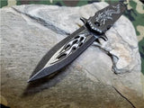 Dark Side Folding Knife Fantasy A/O Dragon Flame Black Stonewashed Pocket a028sl