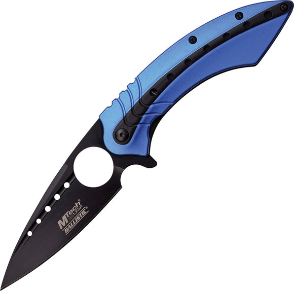 Mtech spring assisted Blue and Black Tactical Knife
