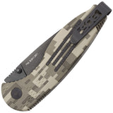 SOG Aegis A/O Assisted Piston Lock Digital Camo AUS-8 Black Folding Knife AE06CP