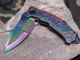 Dark Side Folding Fantasy Rainbow Pocket  Knife  Maltese Cross - A031RB