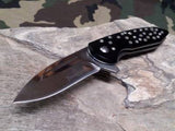 Femme Fatale Spring Assisted Black Rhinestone Folding Knife 05BK