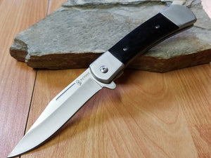 8" BUCKSHOT Classic Black Spring Assisted Pocket Knife - 8201bk