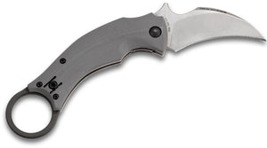 Bastinelli Creations Black Bird Linerlock Gray G10 Hawkbill Karambit Folding Knife 210