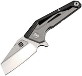 Artisan Cutlery Ravine Framelock Black/Gray Titanium M390 Folding Pocket Knife 