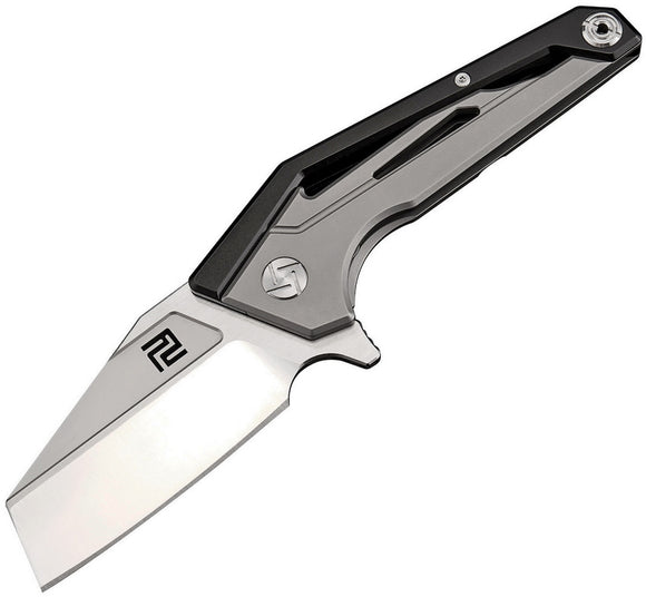 Artisan Cutlery Ravine Framelock Black/Gray Titanium S35VN Folding Pocket Knife