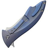 V NIVES Deplorable Blue Titanium Folding S35VN Pocket Knife Closed Back