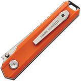 Stedemon BP02 Linerlock Orange + Satin Finish Stainless Drop Pt Folding Knife BP02ORG