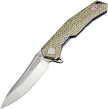 Artisan Zumwalt Blue Pattern Titanium S35VN Stainless Folding Knife