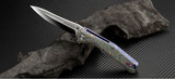 Artisan Zumwalt Blue Pattern Titanium S35VN Stainless Folding Knife 