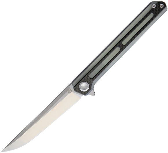 Stedemon C06 Jade G10/CF Linerlock Satin 440C Flipper Folding Pocket Knife