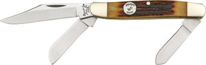 Bear & Son Stockman Red Stag Bone Handle 1095 Carbon Steel Folding Knife