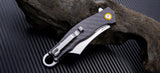 Artisan Corsair Linerlock Black Carbon Fiber Handle Folding Knife 1828PCF