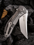 We Knife Co Ltd Synergy 2 Gray Titanium/CF Folding Pocket Knife 912CFB