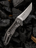 We Knife Co Ltd Synergy 2 Gray Titanium/CF Folding Pocket Knife 912CFB