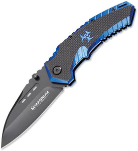 Boker Magnum Cobalt Strike Linerlock A/O Blue Biohazard Folding Knife