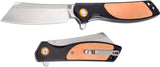 Artisan Tomahawk Linerlock Copper/G10 D2 Folding Cleaver Knife 1815pcg2