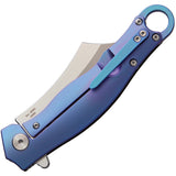 Artisan Corsair Blue Carbon Fiber Folding Pocket Knife 1828GBUS