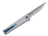 CRKT CEO Microflipper Linerlock Gray Aluminum Folding 12C27 Sandvik Knife 7081