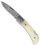 Boker Magnum Damascus Lockback Smooth Bone Folding Pocket Knife