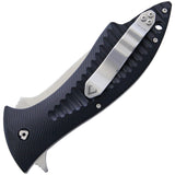 V NIVES Deplorable Linerlock Black Folding AUS-8 Folding Pocket Knife Closed Back