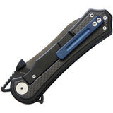 Krudo Drastik Framelock Carbon Fiber Black 9Cr18MoV Spear Pt Folding Knife 247
