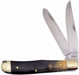 Frost Cutlery Trapper Ox Horn Handle E. C. Simmons Stainless Folding Knife