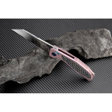 Artisan Falcon Framelock Pink Titanium Carbon Fiber S35VN Steel Knife 1809GRES