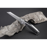 Artisan Falcon Linerlock Gray Carbon Fiber Handle D2 Tool Steel Knife 1809PGCF