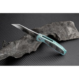 Artisan Falcon Framelock Green Titanium Carbon Fiber M390 Bohler Knife 1809GGNM