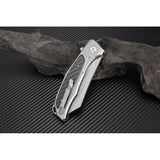 Artisan Falcon Linerlock Gray Carbon Fiber Handle D2 Tool Steel Knife 1809PGCF