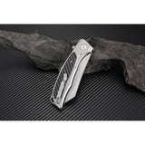 Artisan Falcon Linerlock Gray Black Handle D2 Tool Steel Folding Knife 1809PGBK