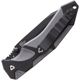 V NIVES Fractal Linerlock A/O Black G10 Folding D2 Steel Pocket Knife Closed Back