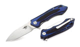 Bestech Knives Beluga Blue Black G10 D2 Steel Stonewash Folding Knife