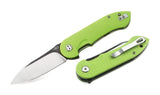 Bestech Knives Torpedo Green G10 D2 Steel 2-Tone Drop Pt Folding Knife