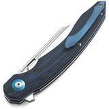 Bestech Knives Fanga Carbon Fiber/Blue G10 Folding D2 Steel Pocket Knife G18E