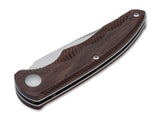 Boker Gemini Linerlock Brown Guayacan Wood Folding N695 Pocket Knife 01BA003G