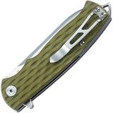 Bestech Grampus G10 Linerlock Tan Green D2 Tool Steel Folding Blade Knife G02C