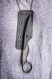 Flagrant Beard Havoc River Wash 1095HC Steel Fixed Blade Neck Knife FHAV01