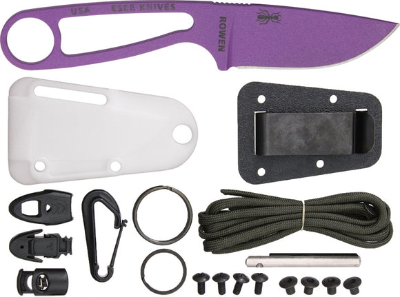 Esee Purple Izula Kit Fixed Blade 1095 Skeletonized Neck Knife W/ Attachments