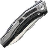 Stedemon Jenova Framelock Gray/Black Titanium Stainless Folding Knife A02BLC