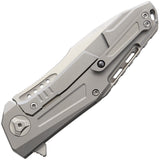 Reate Knives K3 Framelock Satin CF Gray Titanium Handle Folding Knife K3TSCF