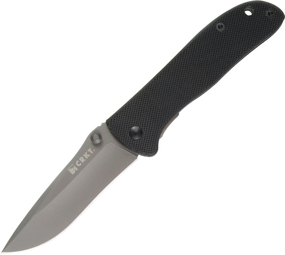 CRKT Drifter Linerlock Gray Folding Titanium Coat Blade Black Handle Knife 6450K